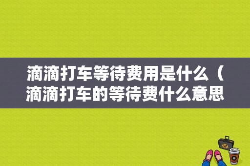 滴滴打车等待费用是什么（滴滴打车的等待费什么意思）