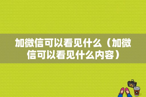 加微信可以看见什么（加微信可以看见什么内容）