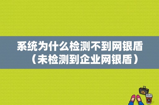 系统为什么检测不到网银盾（未检测到企业网银盾）