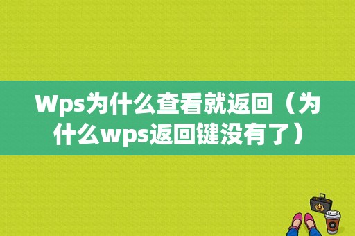 Wps为什么查看就返回（为什么wps返回键没有了）