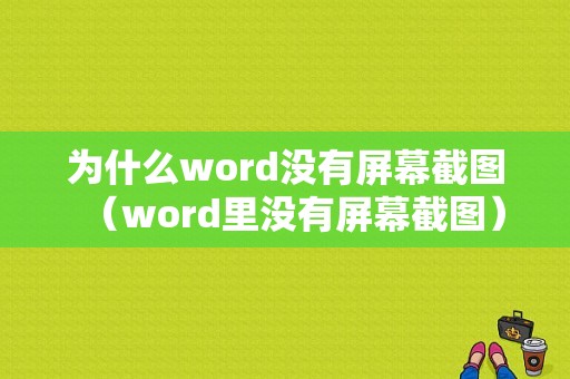 为什么word没有屏幕截图（word里没有屏幕截图）