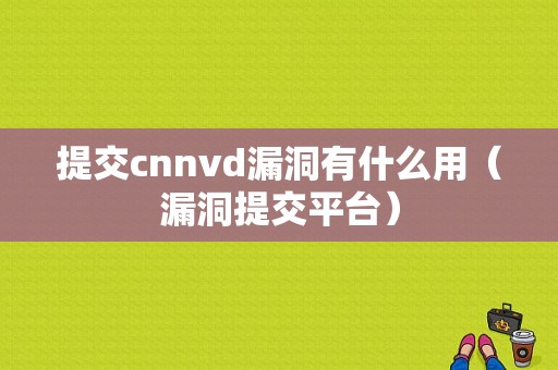 提交cnnvd漏洞有什么用（漏洞提交平台）