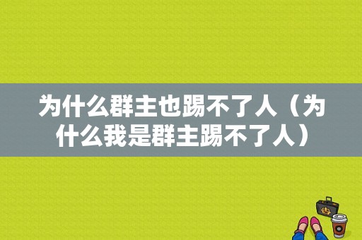 为什么群主也踢不了人（为什么我是群主踢不了人）