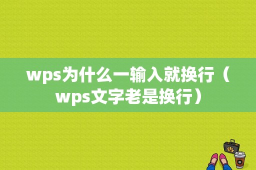 wps为什么一输入就换行（wps文字老是换行）