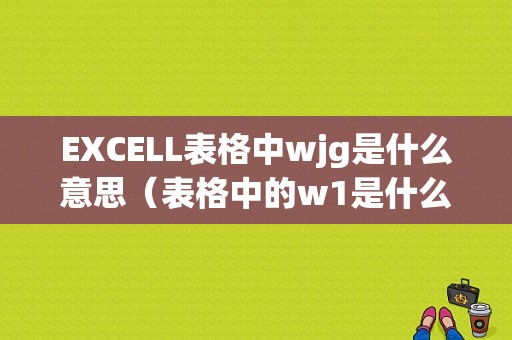 EXCELL表格中wjg是什么意思（表格中的w1是什么意思）