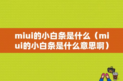 miui的小白条是什么（miui的小白条是什么意思啊）