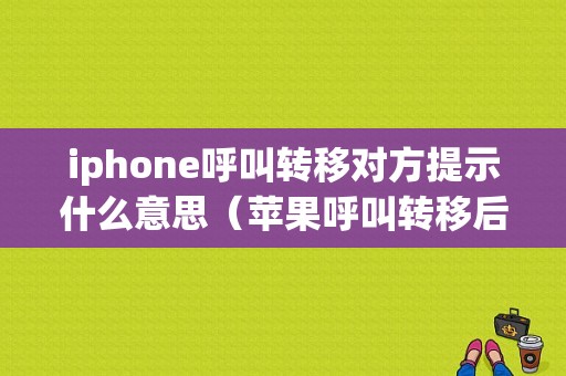 iphone呼叫转移对方提示什么意思（苹果呼叫转移后能收到信息吗）