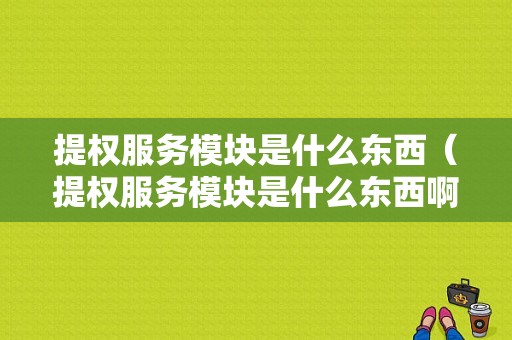 提权服务模块是什么东西（提权服务模块是什么东西啊）