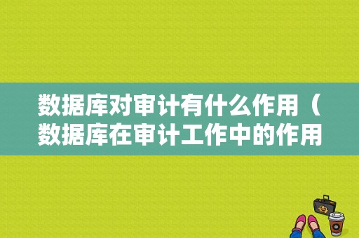 数据库对审计有什么作用（数据库在审计工作中的作用）