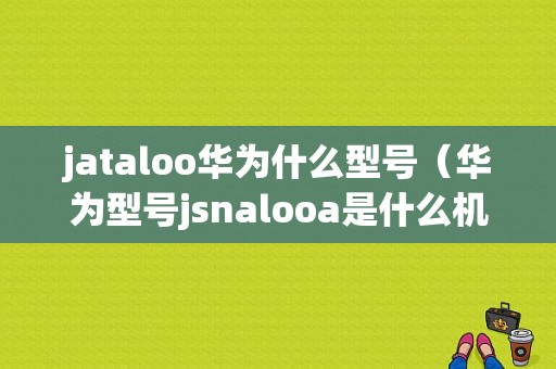 jataloo华为什么型号（华为型号jsnalooa是什么机型）