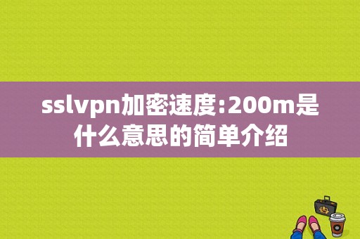 sslvpn加密速度:200m是什么意思的简单介绍