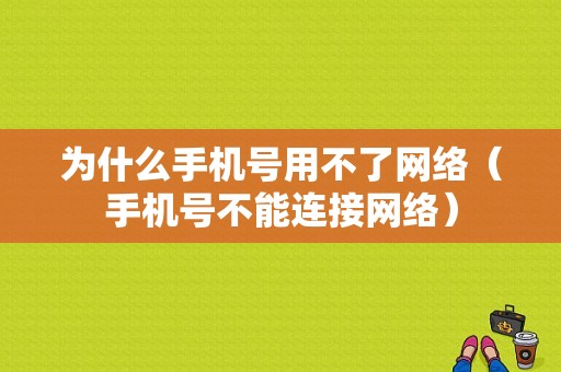 为什么手机号用不了网络（手机号不能连接网络）