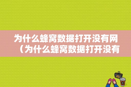 为什么蜂窝数据打开没有网（为什么蜂窝数据打开没有网络连接）