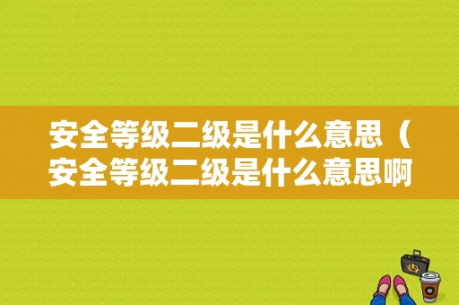 安全等级二级是什么意思（安全等级二级是什么意思啊）