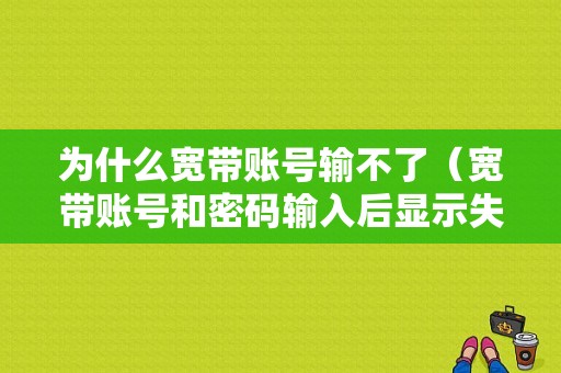 为什么宽带账号输不了（宽带账号和密码输入后显示失败）