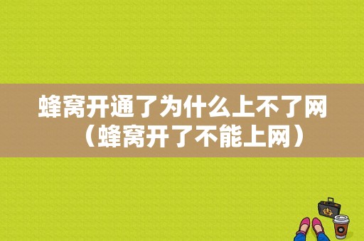 蜂窝开通了为什么上不了网（蜂窝开了不能上网）