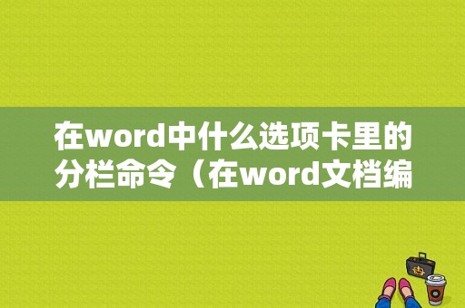 在word中什么选项卡里的分栏命令（在word文档编辑中使用什么选项卡中的分隔符命令）