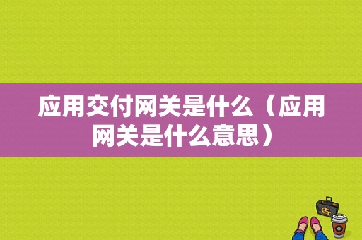 应用交付网关是什么（应用网关是什么意思）