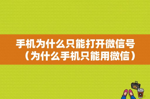 手机为什么只能打开微信号（为什么手机只能用微信）