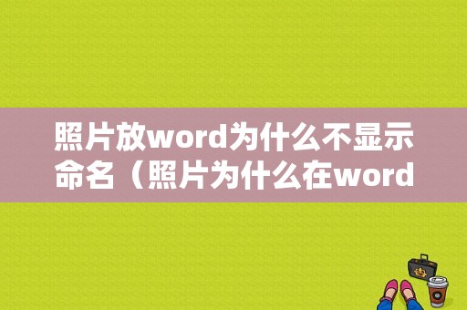 照片放word为什么不显示命名（照片为什么在word中显示不出来）