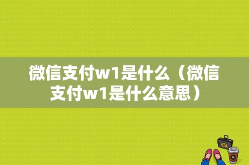 微信支付w1是什么（微信支付w1是什么意思）