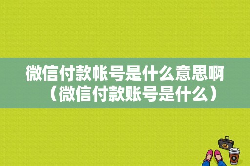 微信付款帐号是什么意思啊（微信付款账号是什么）