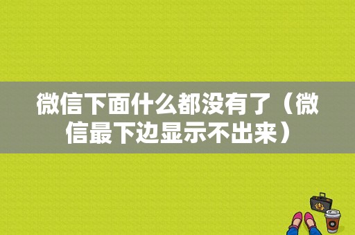 微信下面什么都没有了（微信最下边显示不出来）