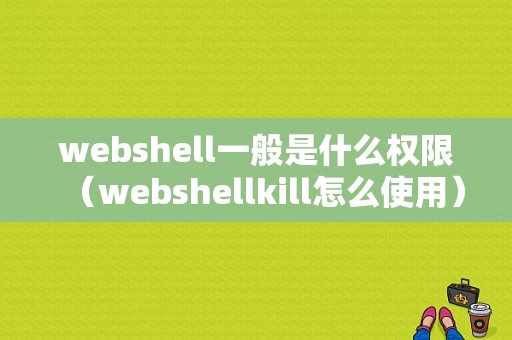 webshell一般是什么权限（webshellkill怎么使用）