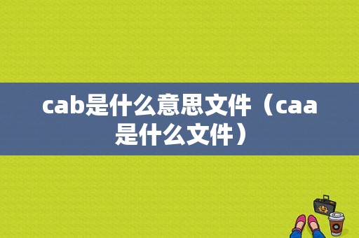 cab是什么意思文件（caa是什么文件）