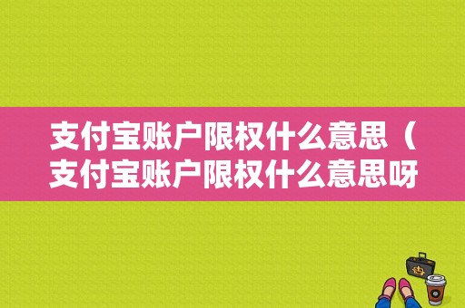 支付宝账户限权什么意思（支付宝账户限权什么意思呀）