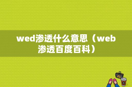 wed渗透什么意思（web渗透百度百科）