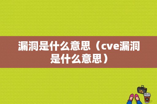 漏洞是什么意思（cve漏洞是什么意思）