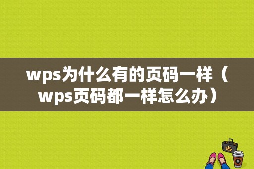 wps为什么有的页码一样（wps页码都一样怎么办）