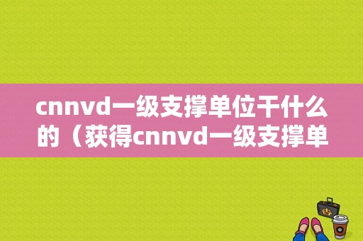 cnnvd一级支撑单位干什么的（获得cnnvd一级支撑单位名单）