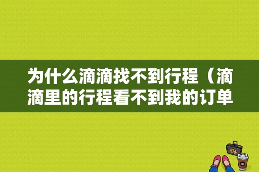 为什么滴滴找不到行程（滴滴里的行程看不到我的订单）