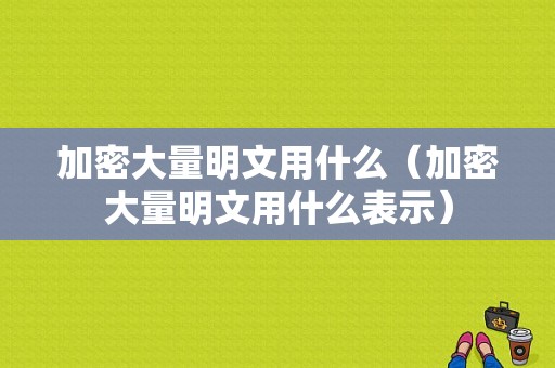 加密大量明文用什么（加密大量明文用什么表示）