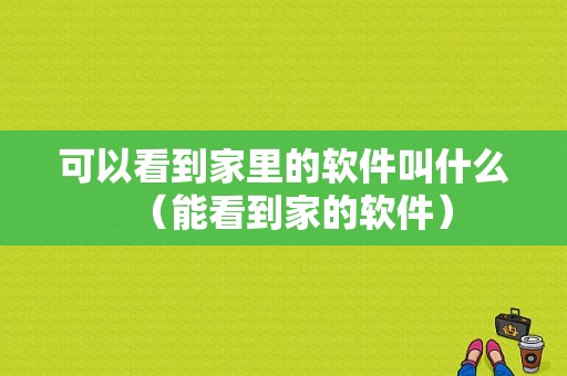 可以看到家里的软件叫什么（能看到家的软件）