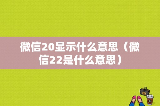 微信20显示什么意思（微信22是什么意思）