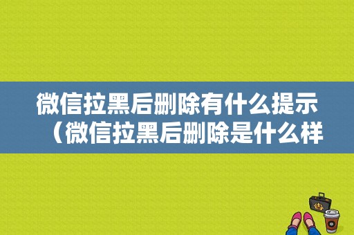 微信拉黑后删除有什么提示（微信拉黑后删除是什么样）