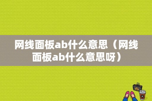 网线面板ab什么意思（网线面板ab什么意思呀）