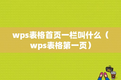 wps表格首页一栏叫什么（wps表格第一页）