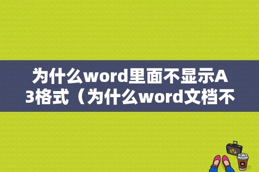 为什么word里面不显示A3格式（为什么word文档不显示）