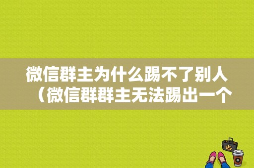 微信群主为什么踢不了别人（微信群群主无法踢出一个人）