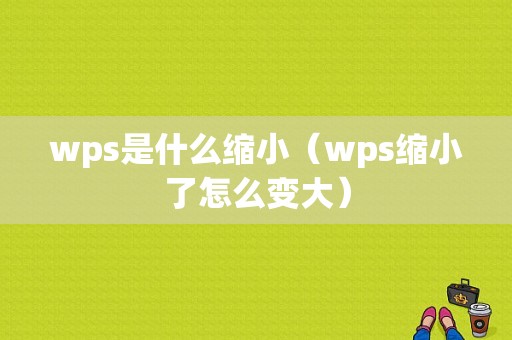 wps是什么缩小（wps缩小了怎么变大）