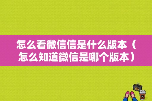 怎么看微信信是什么版本（怎么知道微信是哪个版本）