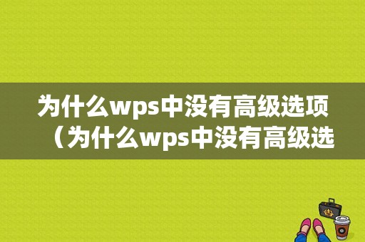 为什么wps中没有高级选项（为什么wps中没有高级选项功能）