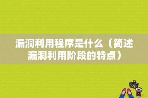 漏洞利用程序是什么（简述漏洞利用阶段的特点）