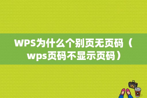 WPS为什么个别页无页码（wps页码不显示页码）