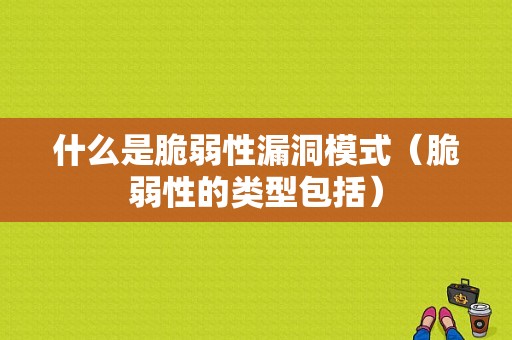 什么是脆弱性漏洞模式（脆弱性的类型包括）