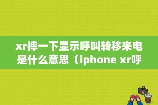 xr摔一下显示呼叫转移来电是什么意思（iphone xr呼叫转移设置打不开）